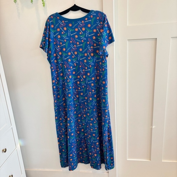 Australia 80's 90's Women's Short Sleeve Mumu Dress Vacation Down Under Boho OS - Picture 7 of 10